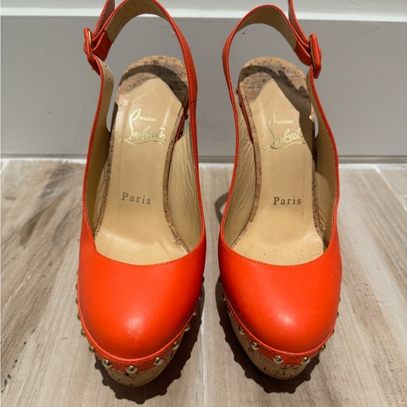 Christian Louboutin Shoes - Orange high wedges / Christian Louboutin size 36 as shown/notes in shoe sole